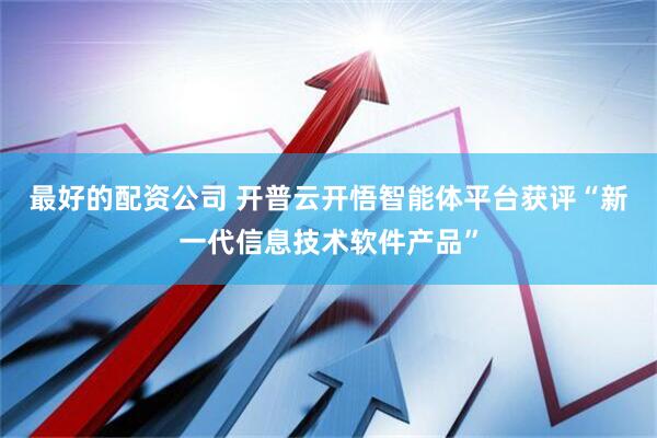 最好的配资公司 开普云开悟智能体平台获评“新一代信息技术软件产品”
