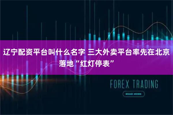 辽宁配资平台叫什么名字 三大外卖平台率先在北京落地“红灯停表”