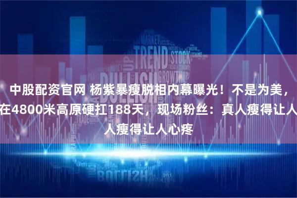 中股配资官网 杨紫暴瘦脱相内幕曝光！不是为美，而是在4800米高原硬扛188天，现场粉丝：真人瘦得让人心疼